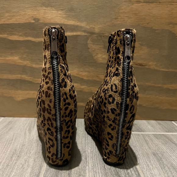 Jeffrey Campbell Pixie Leopard Fur Wedge AnkleBoot - Picture 3 of 9